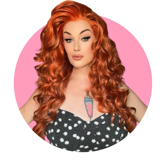Ginger Kylie drag queen wig high density beachy wave