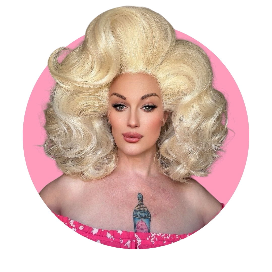 Big styled drag queen wig