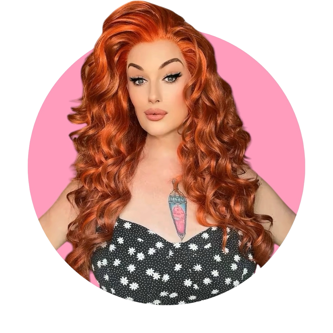Ginger Kylie drag queen wig high density beachy wave